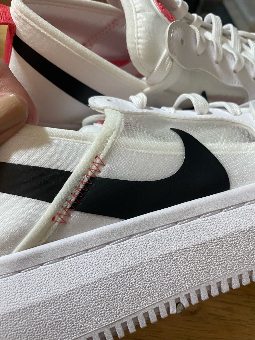 Nike Court Vision Alta TXT sneaker White Black Sea Coral Athletic SHOE Lace Up 9 - Picture 8 of 16